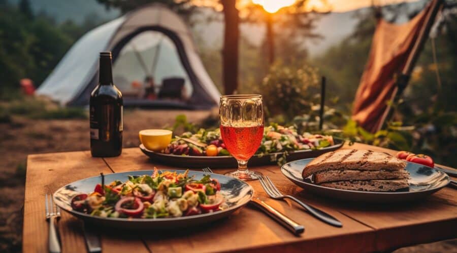 table de pique nique dans un camping à Saint Martin